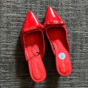 Anne Klein Glossy Red Mules